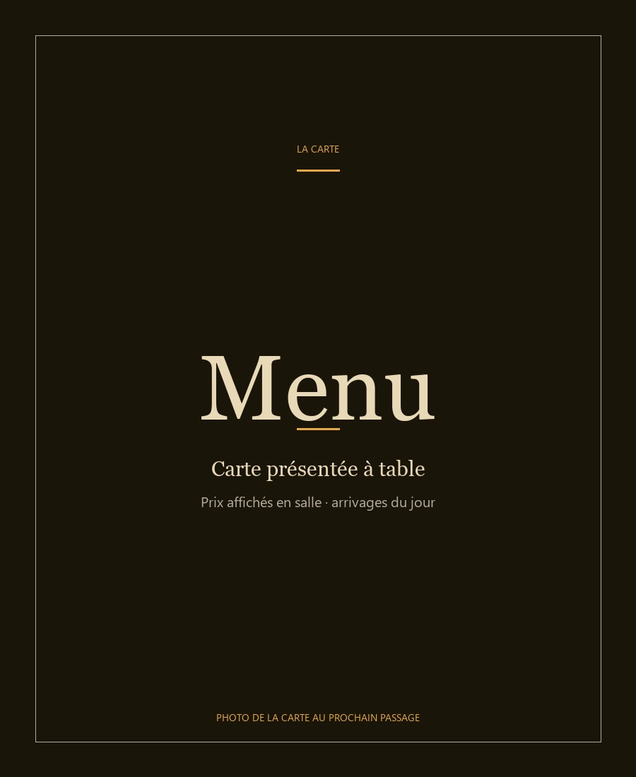 Carte La Saigonnaise, photo de la carte au prochain passage